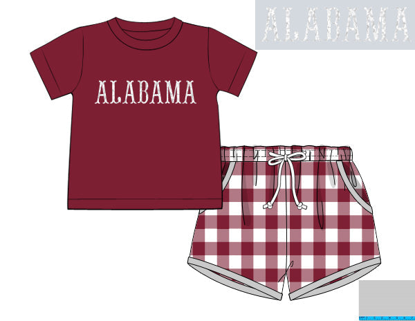 Alabama French Knot Boy Shorts Set