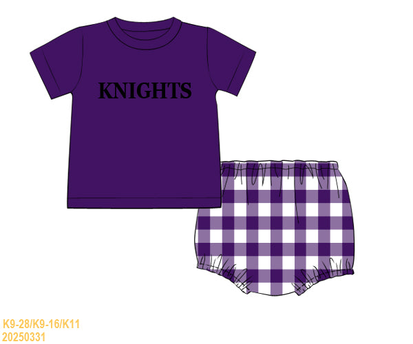 Knights French Knot Boy Diaper Set