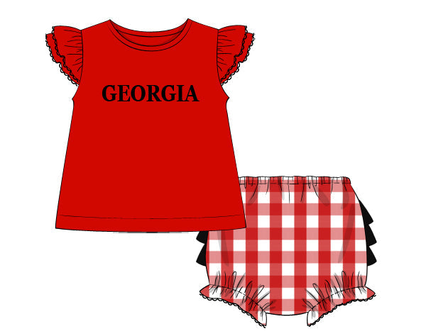 Georgia French Knot Girl Diaper Set