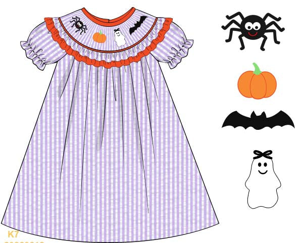 Halloween Smocked Collection Girl Dress