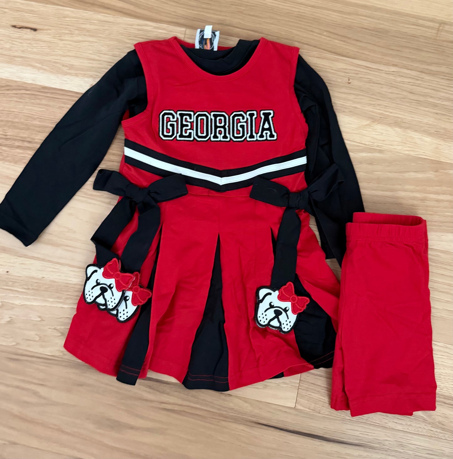 Bulldog Girl Cheer Dress Set With Shirt
