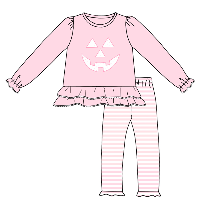 Mini Dot Pumpkin Girl Pants Set