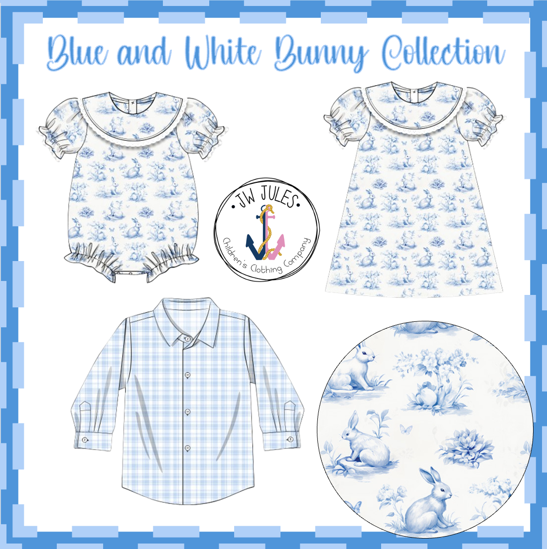 Blue and White Bunny Collection