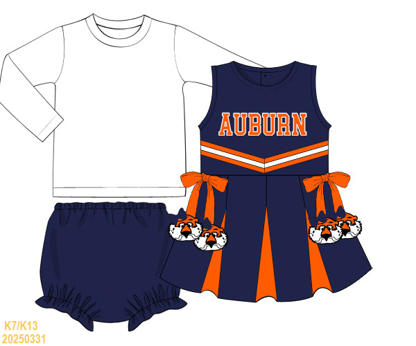 Tigers Girl Cheer Dress Set With Shirt