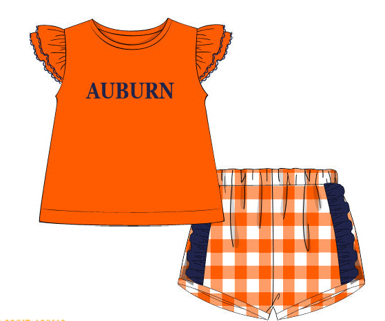 Tigers French Knot Girl Shorts Set