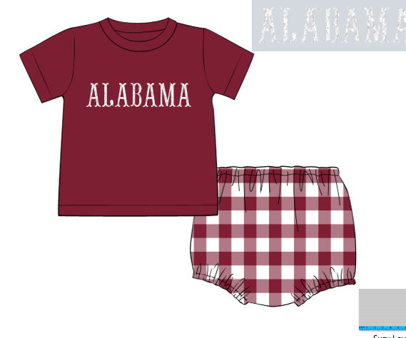 Alabama French Knot Boy Diaper Set