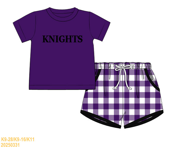 Knights French Knot Boy Shorts Set