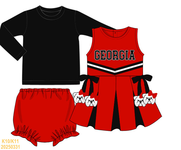 Bulldog Girl Cheer Dress Set With Shirt