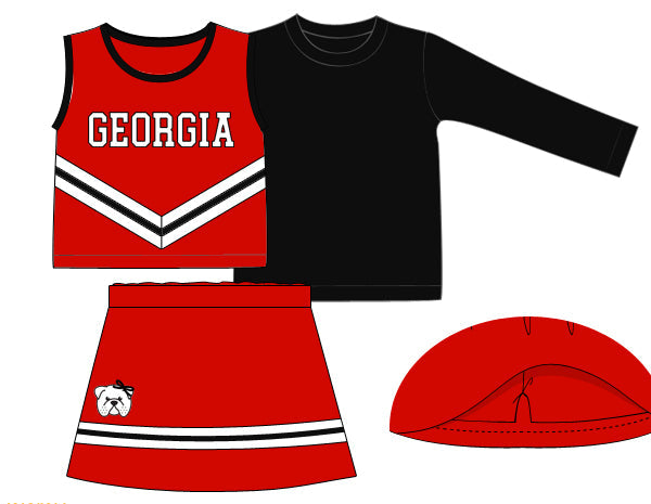 Bulldog Girl Cheer Set With Shirt