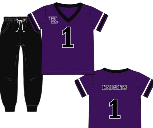 Purple and Black Boys Jersey Set