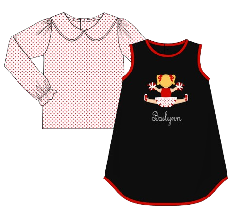 Red and Black Dress Set