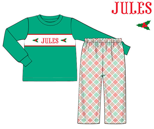 Children's pajama set with 'JULES' branding on a white background