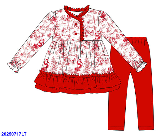 Red Santa Girl Pajama Pants Set