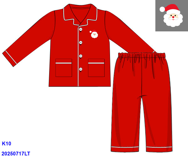 Red Santa Boy Pajama Pants Set