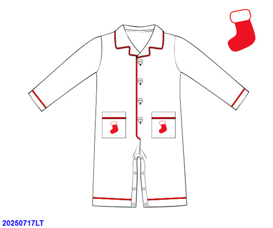 Christmas Eve Boy Romper Pajamas