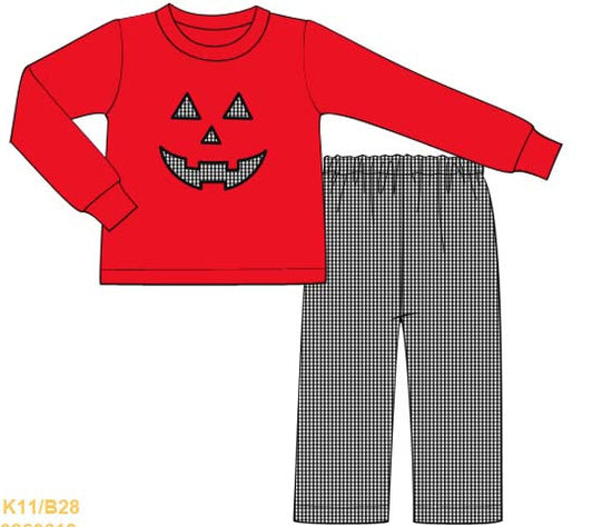 Check Pumpkin Collection Boy Pants Set