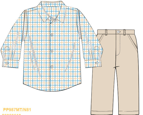 Fall Floral Collection Boy Pants Set