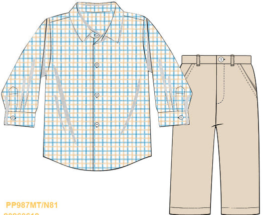 Fall Floral Collection Boy Pants Set