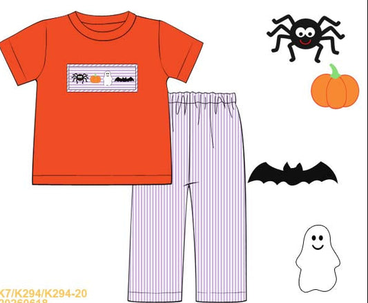 Halloween Smocked Collection Boy Pants Set