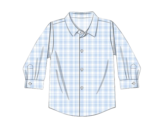 913 Blue and White Button Up