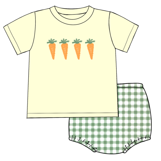 924 French Knot Carrot Boy Diaper Set