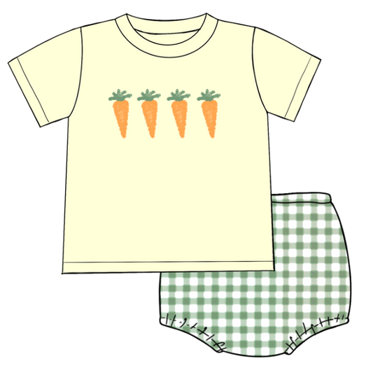 924 French Knot Carrot Boy Diaper Set