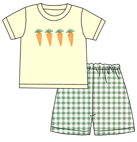 925 French Knot Carrot Boy Shorts Set