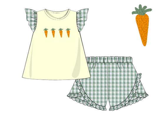 923 French Knot Carrot Girl Shorts Set