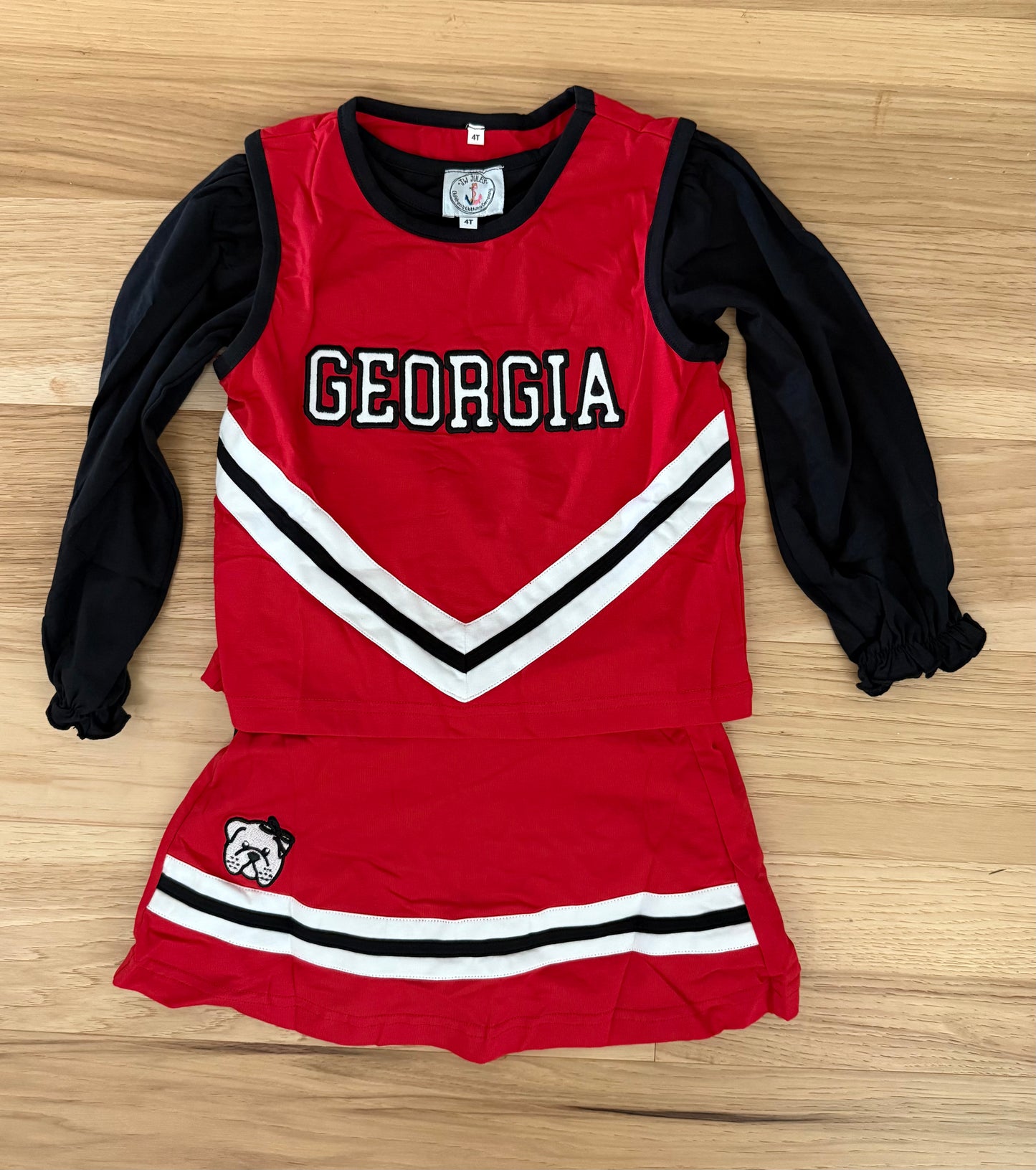 Bulldog Girl Cheer Set With Shirt