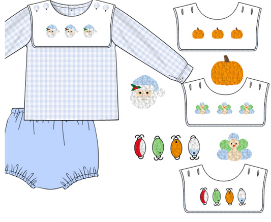 Interchangeable Bib Boy Diaper Set