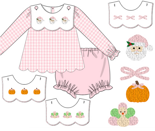 Interchangeable Bib Girl Diaper Set
