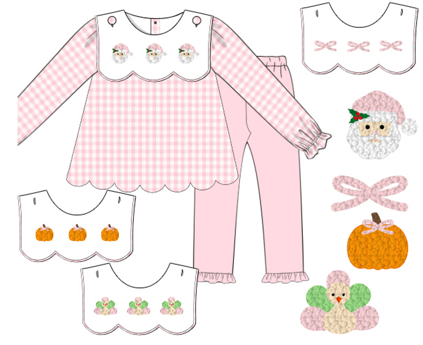 Interchangeable Bib Girl Pants Set