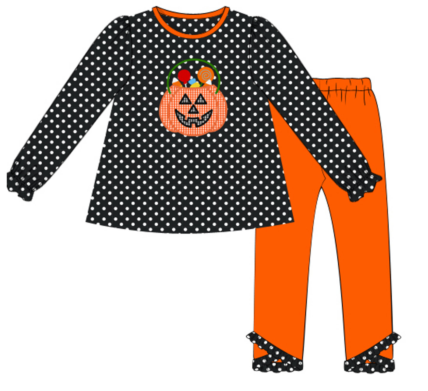 Jack o lantern Girl Pants Set