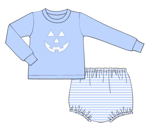 Mini Dot Pumpkin Boy Diaper Set