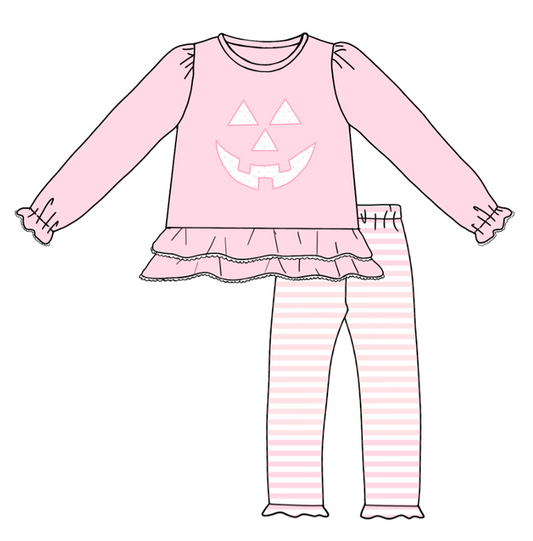 Mini Dot Pumpkin Girl Pants Set
