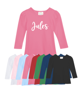 Single Name Long Sleeve Princess Sleeve Shirt