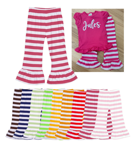 Ruffle Bottom Stripe Pants