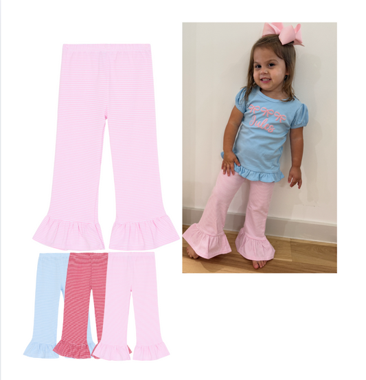 Ruffle Bottom Mini Stripe Pants