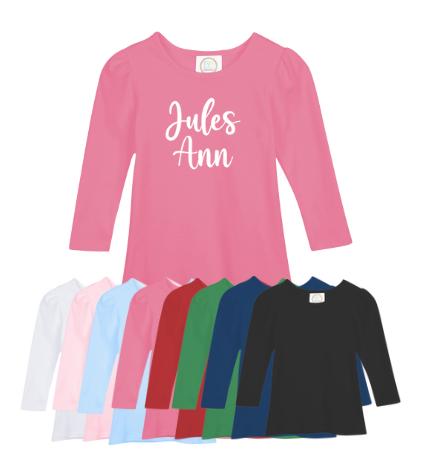 Double Name Long Sleeve Princess Sleeve Shirt