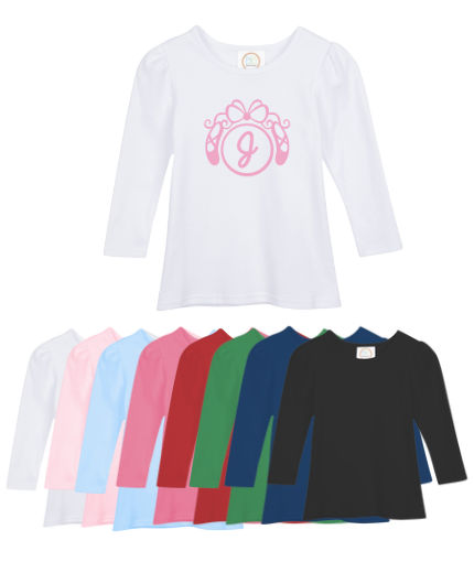 Ballet Initial Long Sleeve Princess Sleeve Shirt