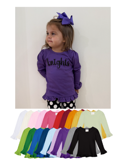 Team Name Long Sleeve Ruffle Shirt