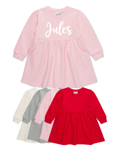 Name Princess Sleeve Sweatshirt Dress