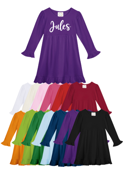 Name Princess Ruffle Sleeve Dress
