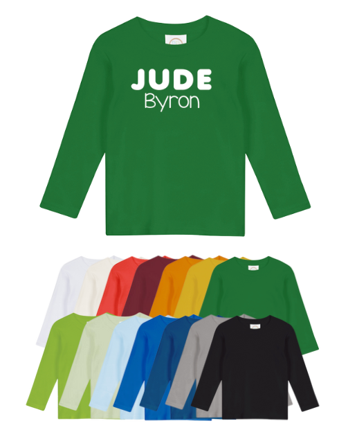 Double Name Basic Long Sleeve Shirt