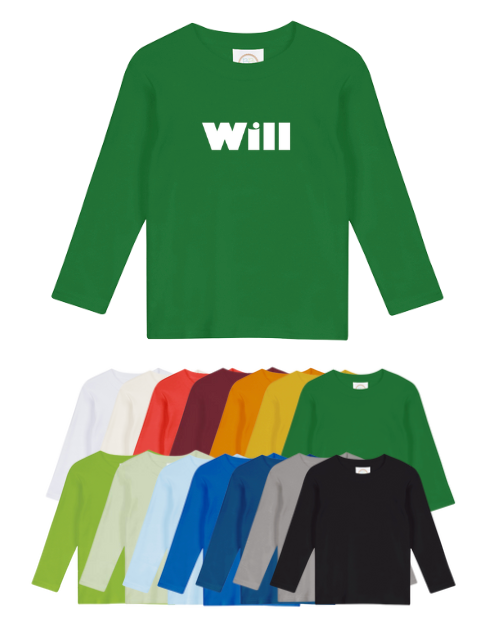 Single Name Basic Long Sleeve Shirt