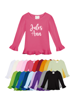 Double Name Long Sleeve Ruffle Shirt