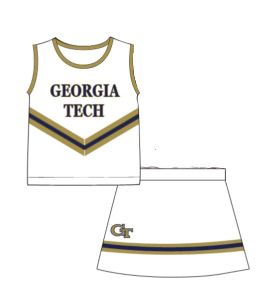 Gold and White Cheer Skirt Set without shirt