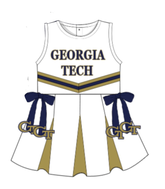 Gold and White Cheer Dress without shirt