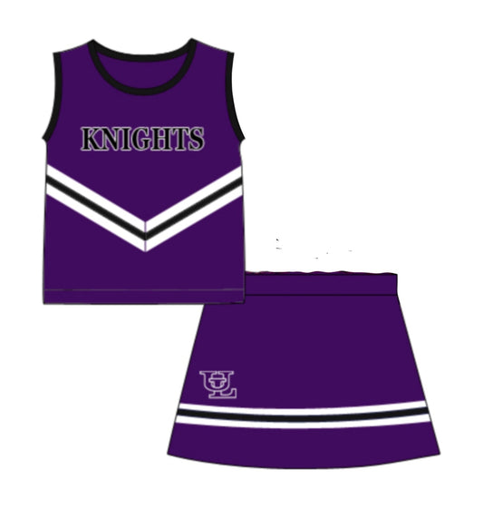 Purple and Black Cheer Skirt Set without shirt