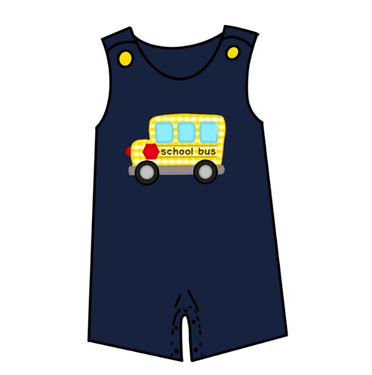 Wheels on the Bus boy romper